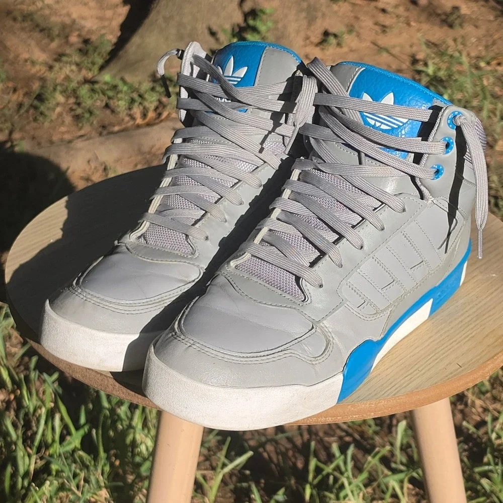 Adidas Originals Hard Court Hi Grey Blue High Top Sneakers G95607 Mens 11
